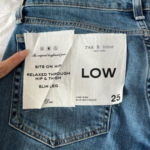 rag & bone Light Blue Low-Rise Slim Boyfriend Jeans